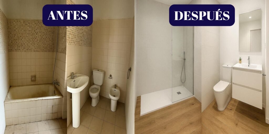 REFORMA INTEGRAL BAÑO ANTES Y DESPUES OBRASUR