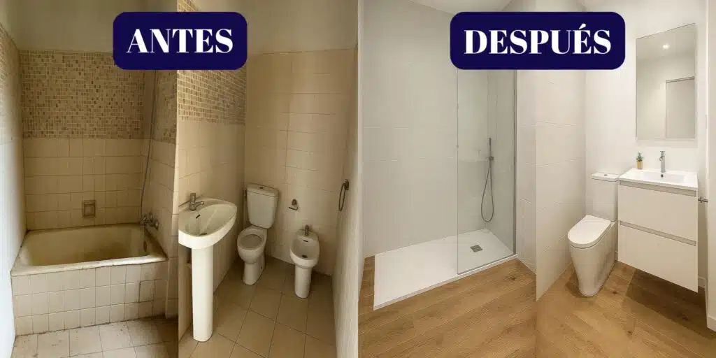 REFORMA INTEGRAL BAÑO ANTES Y DESPUES OBRASUR