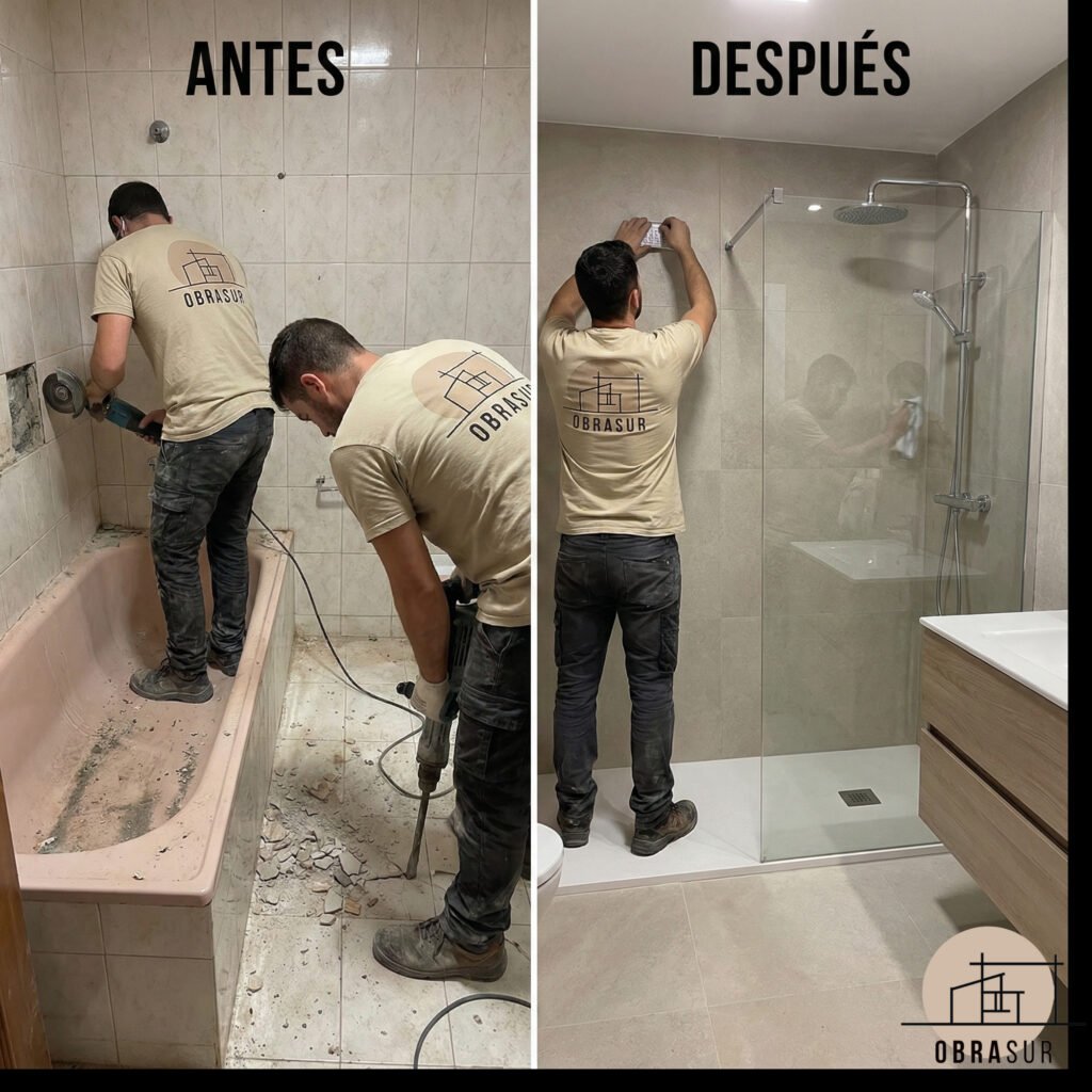 Reforma Integral y cambio ducha por bañera Obrasur